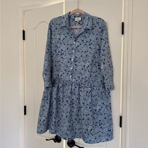 Tuckernuck blue floral shirt dress